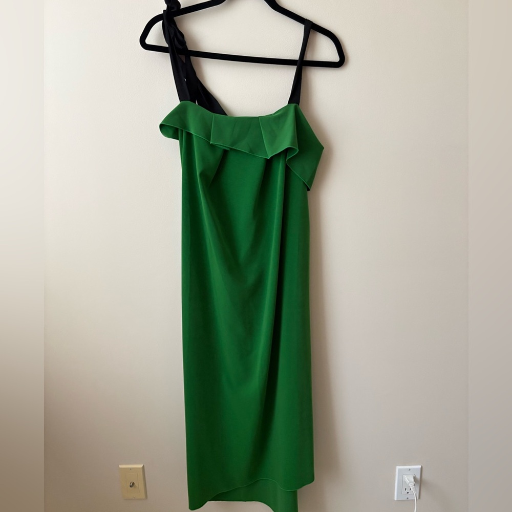Rejina Pyo Green Maxi Dress with Black Straps